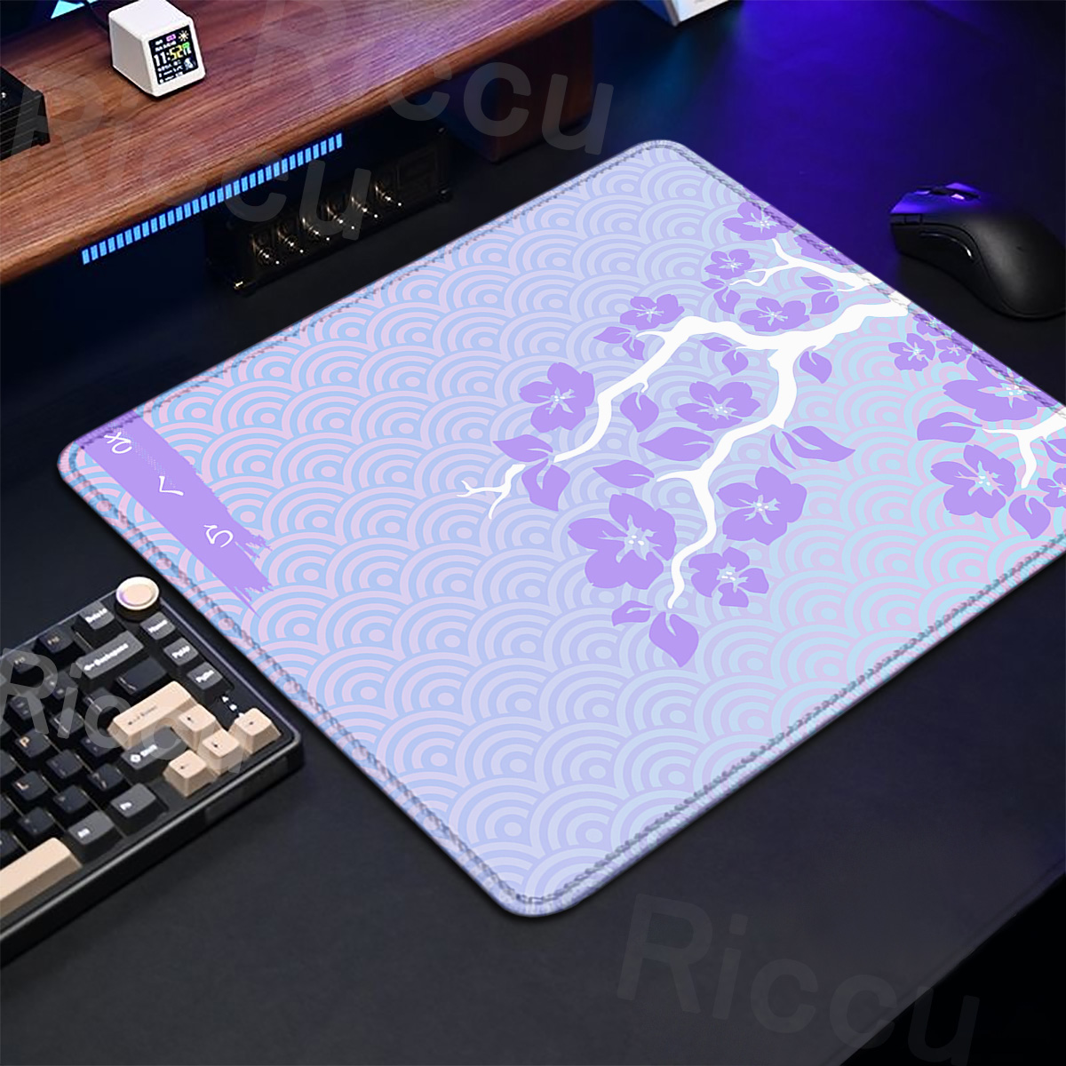 Purple Sakura Table Pad Gaming - Desk Setup Pink review and price