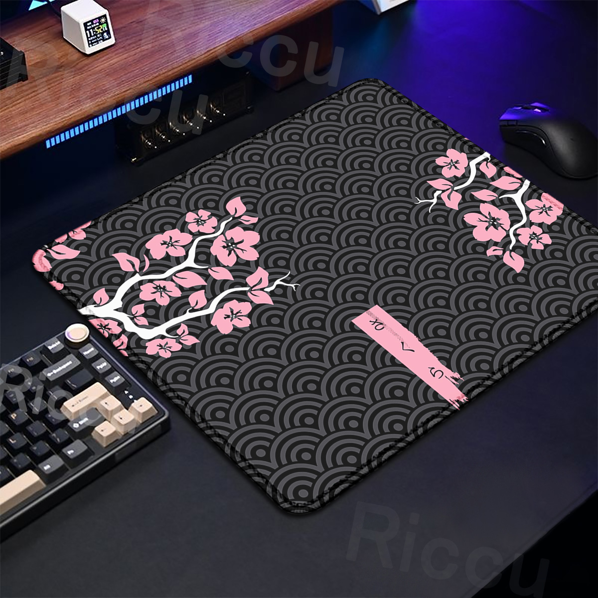 Purple Sakura Table Pad Gaming - Desk Setup Pink review and price