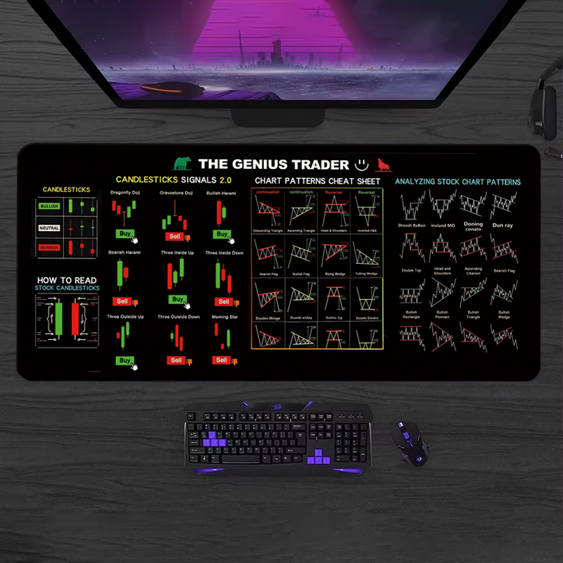 EXCO Stock Market Trader Leath - Desk Setup Rug review and price