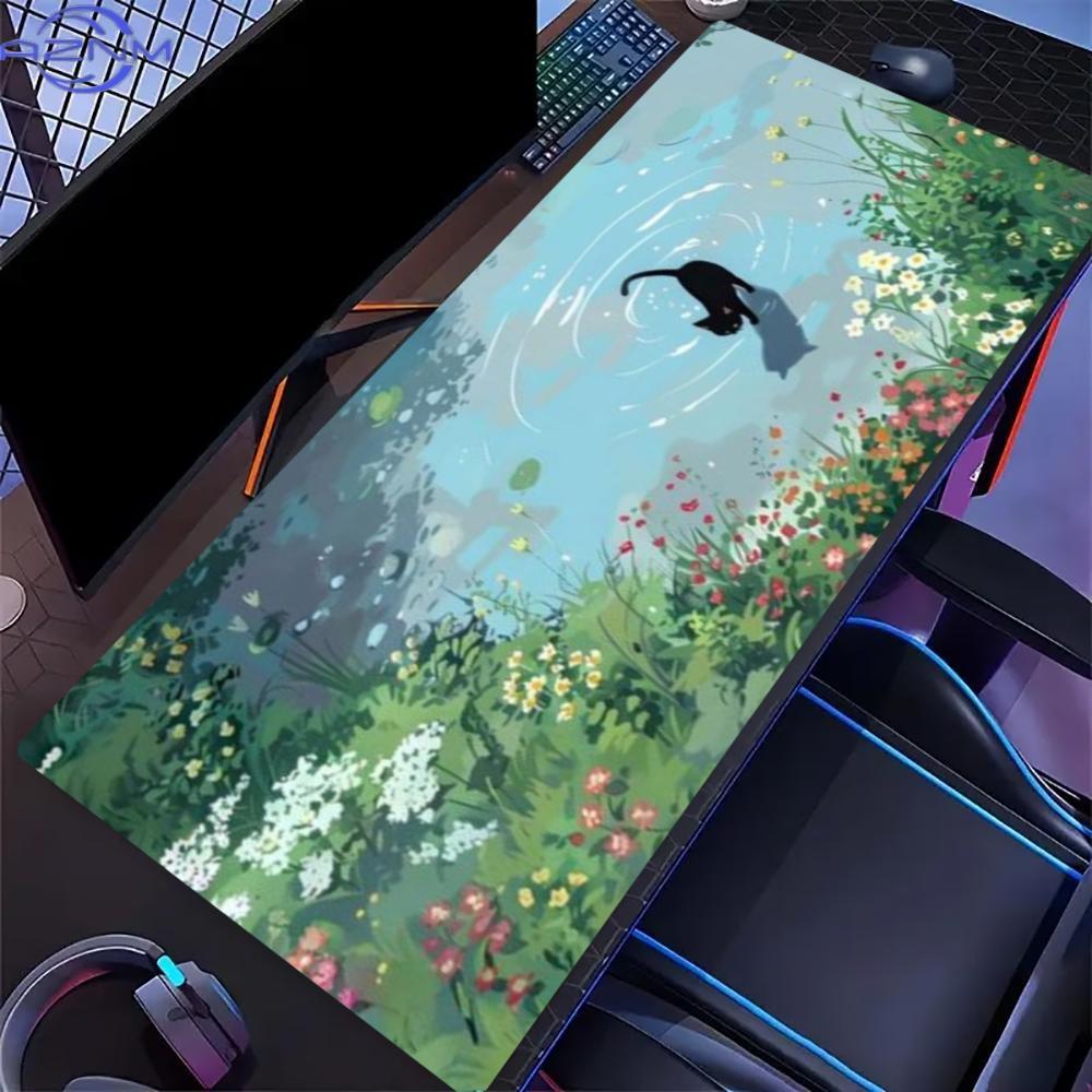 Floral Cute Cat Large Gaming M - Desk Setup For Work review and price