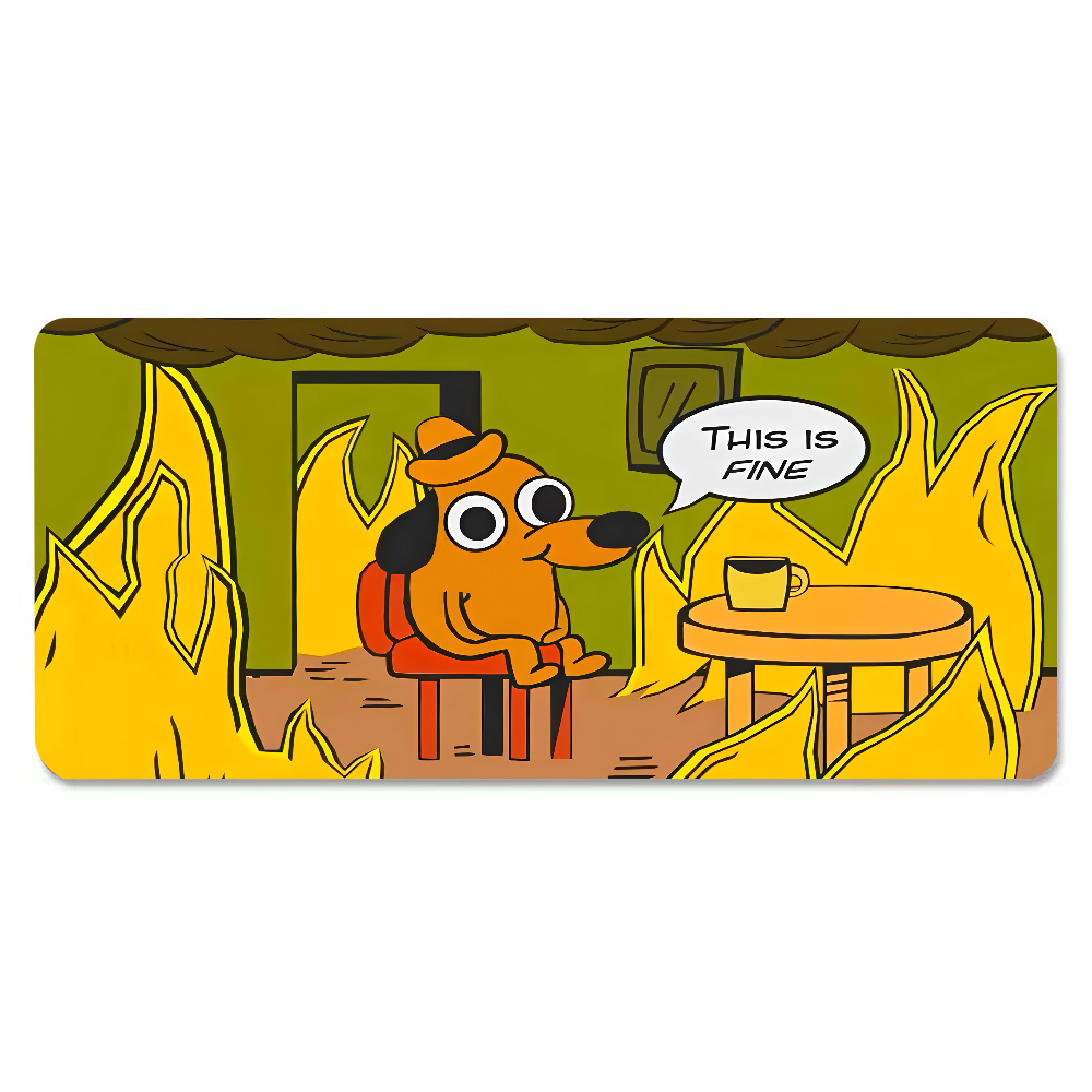 This Is Fine Dog Dachshund Mou - Desk Setup Rug review and price