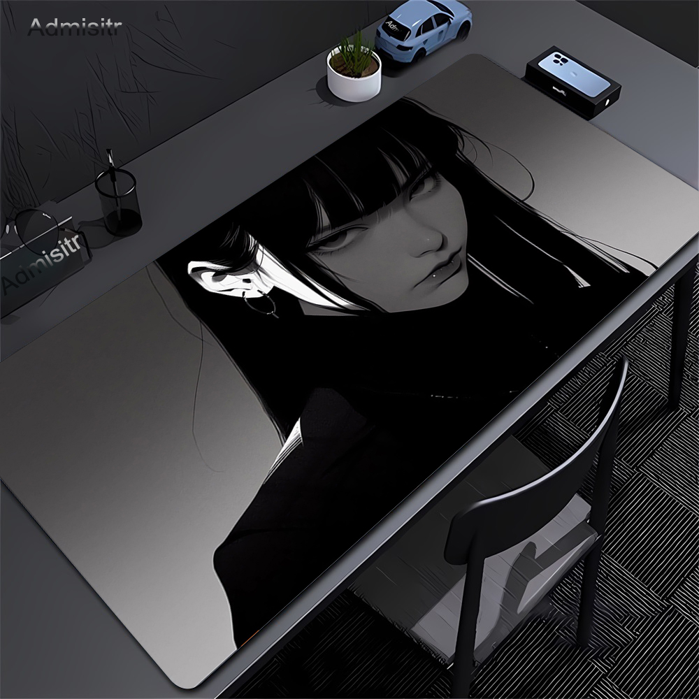 Black Anime Dark Girl Table Ma - Desk Setup Pink review and price