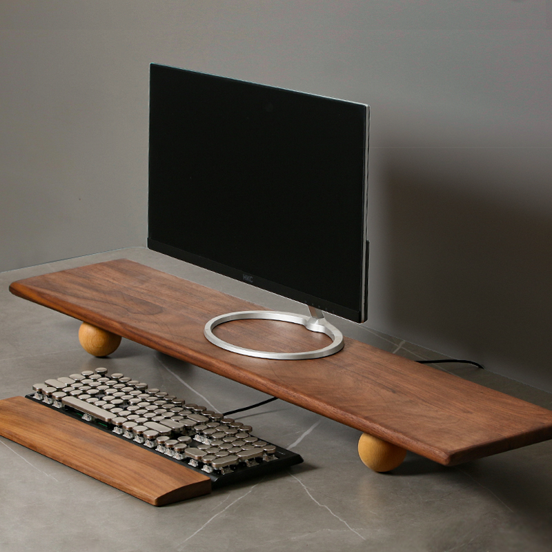 Solid Wood Monitor Riser Lapto - Desk Setup Monitor And Laptop review and price