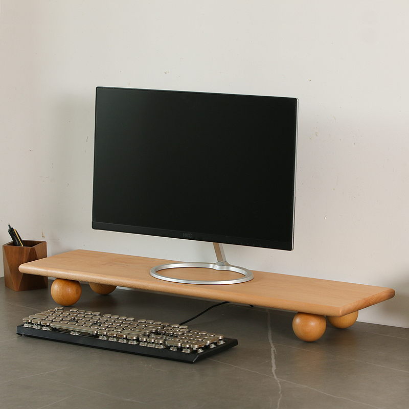Solid Wood Monitor Riser Lapto - Desk Setup Monitor And Laptop review and price