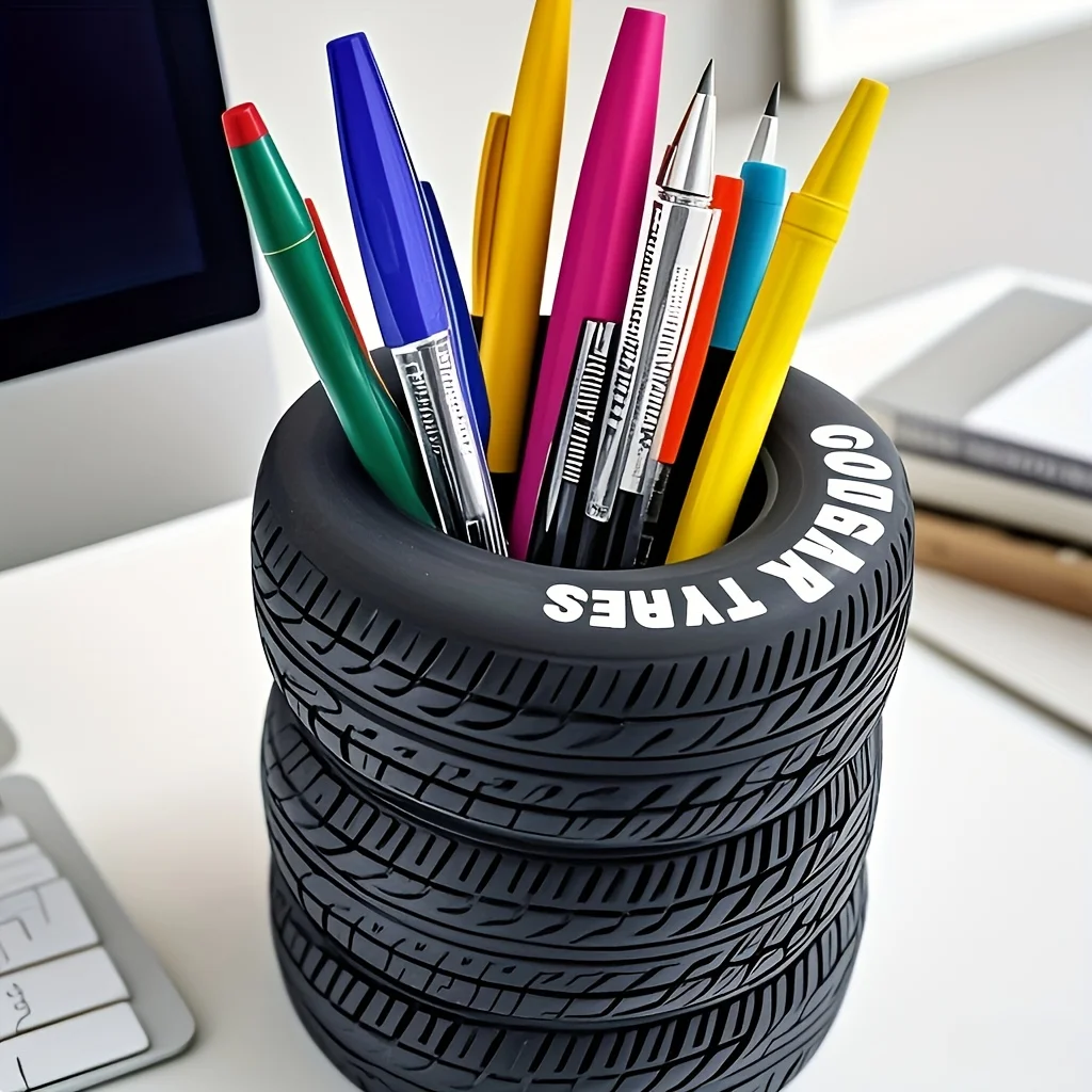 1pcs Fun Tire-Shaped Pen Holde - Desk Setup Accessories Aesthetic review and price