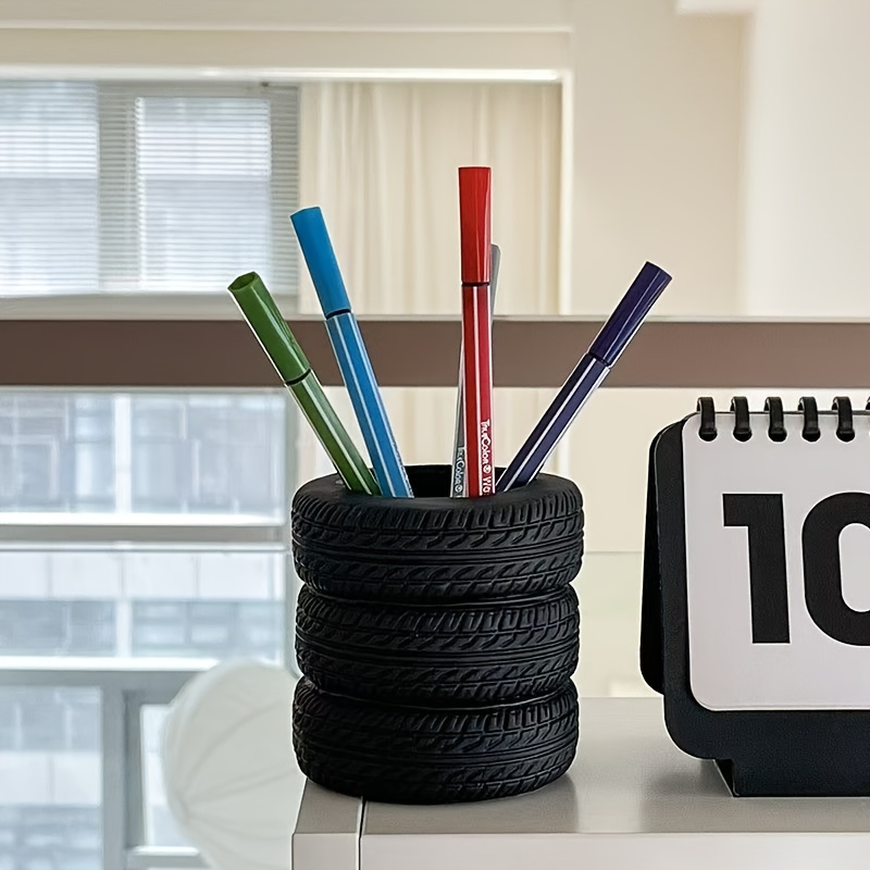 1pcs Fun Tire-Shaped Pen Holde - Desk Setup Accessories Aesthetic review and price