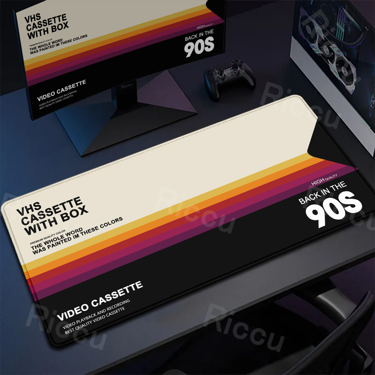Retro VHS Style Mouse Pad Xxl  - Desk Setup Accessories Aesthetic review and price