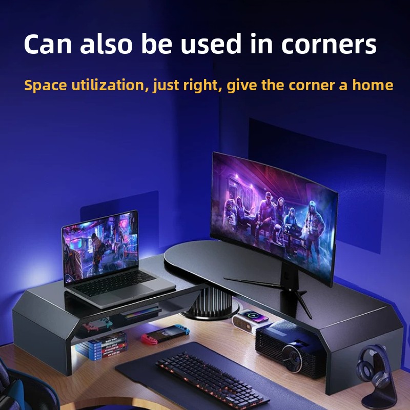 Gaming Dual Monitor Stand Offi - Desk Setup Monitor And Laptop review and price
