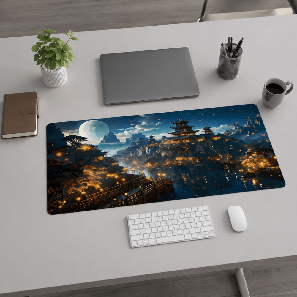 Original fantasy night city mo - Desk Setup For Work review and price
