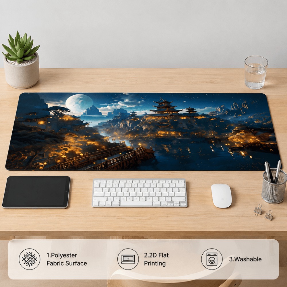 Original fantasy night city mo - Desk Setup For Work review and price