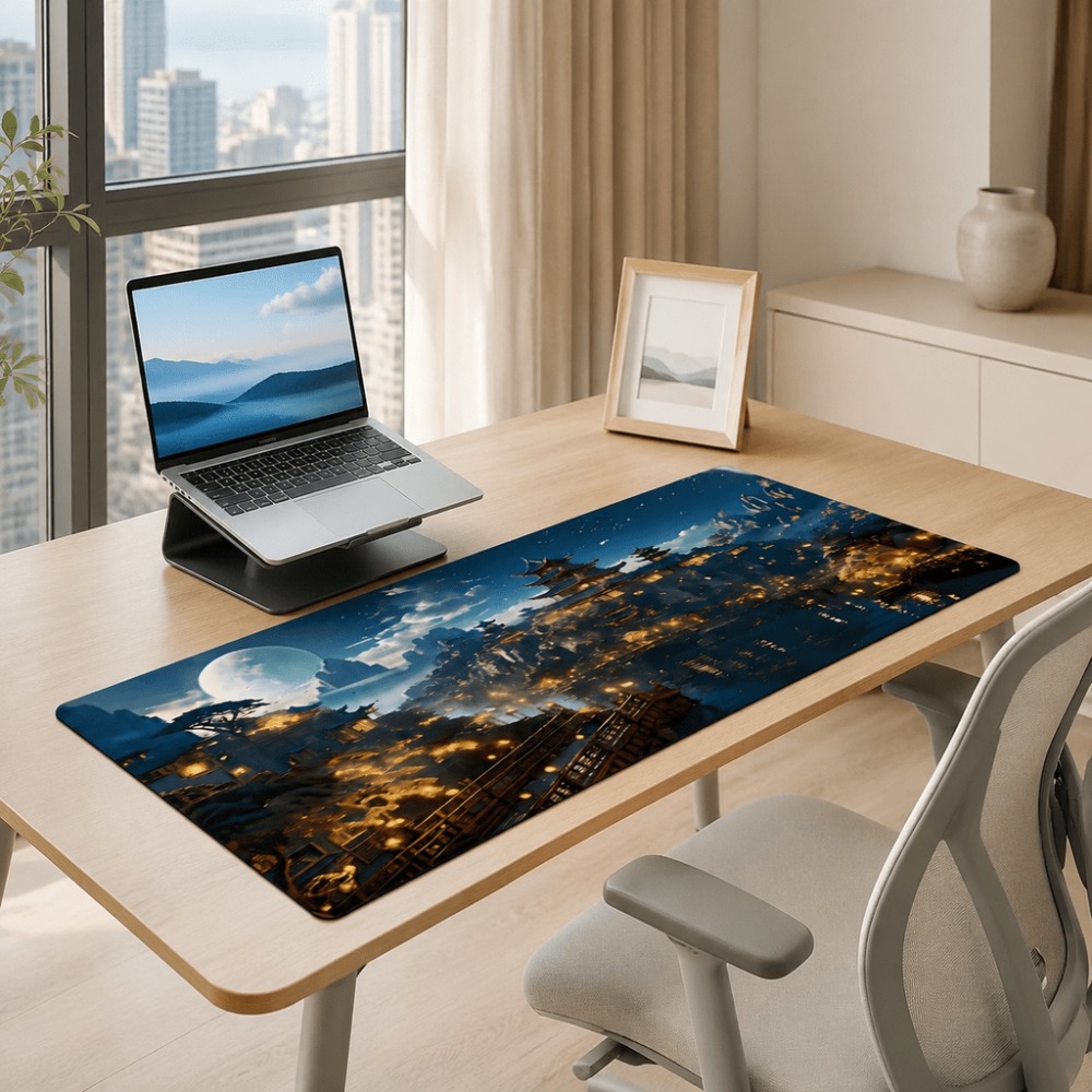 Original fantasy night city mo - Desk Setup For Work review and price