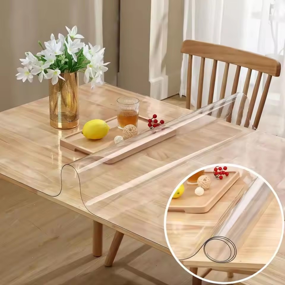 Soft Glass Tablecloth Transpar - Desk Setup Wallpaper review and price
