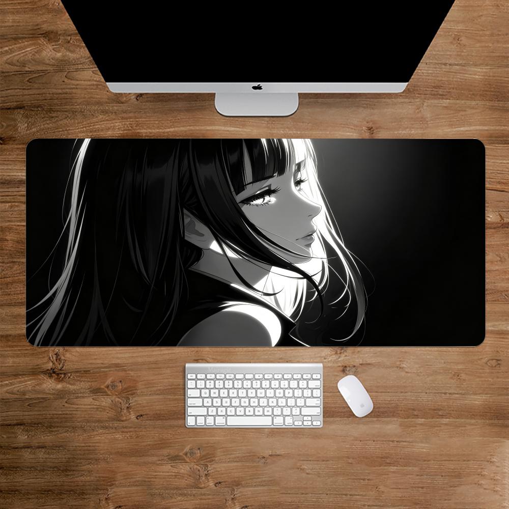 Dark Anime Girl Mouse Pad Desk - Desk Setup For Work review and price