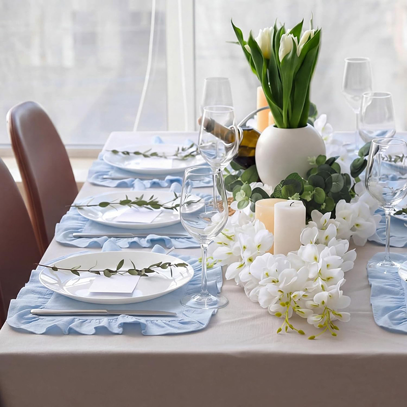 Cotton Ruffle Placemat Round & - Desk Setup Wallpaper review and price