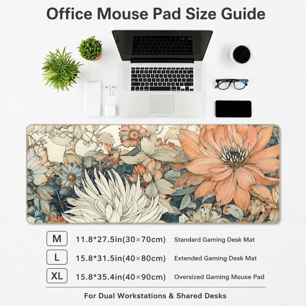 Retro floral table mat, featur - Desk Setup For Work review and price