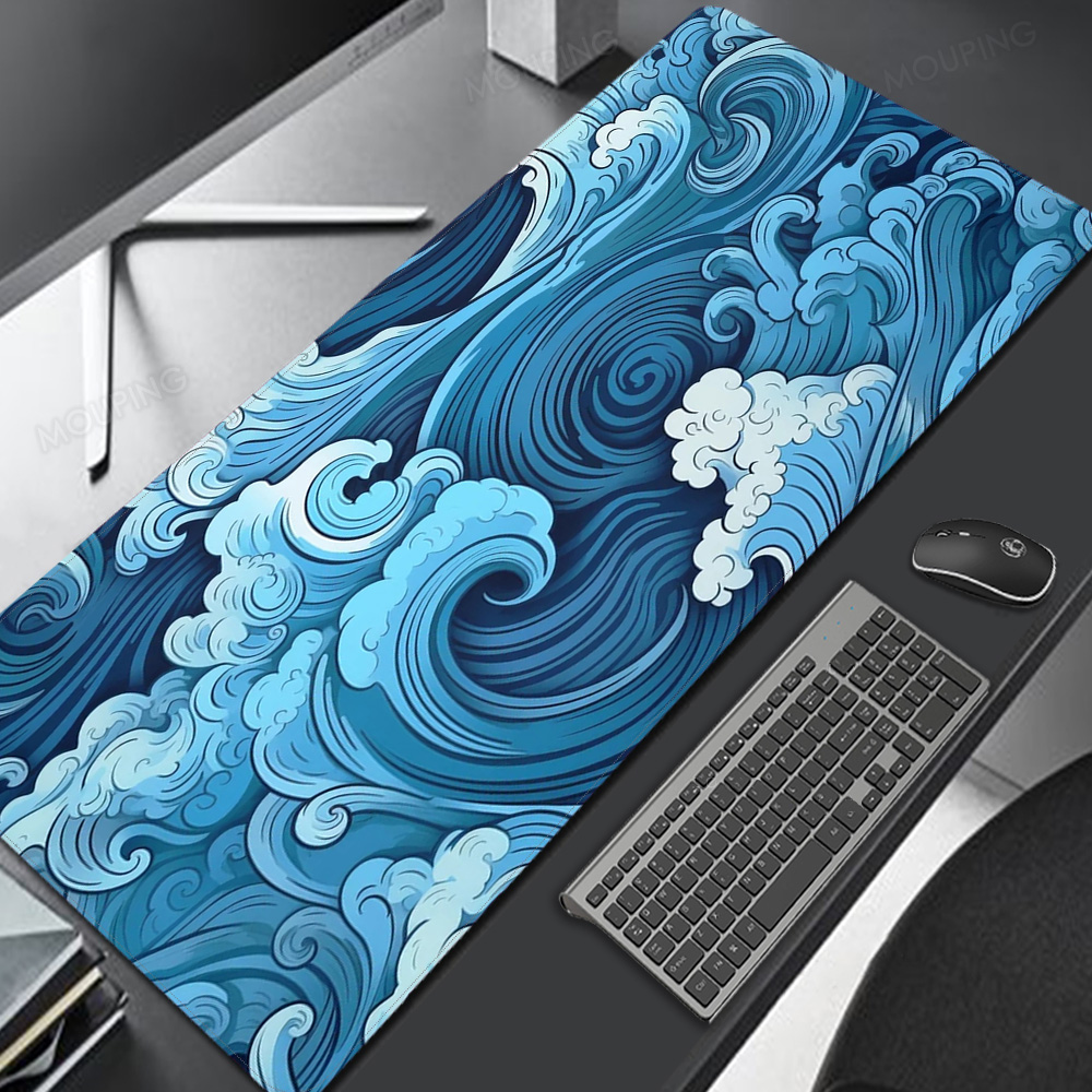 Laptop Office Mats Flowy Waves - Desk Setup Pink review and price