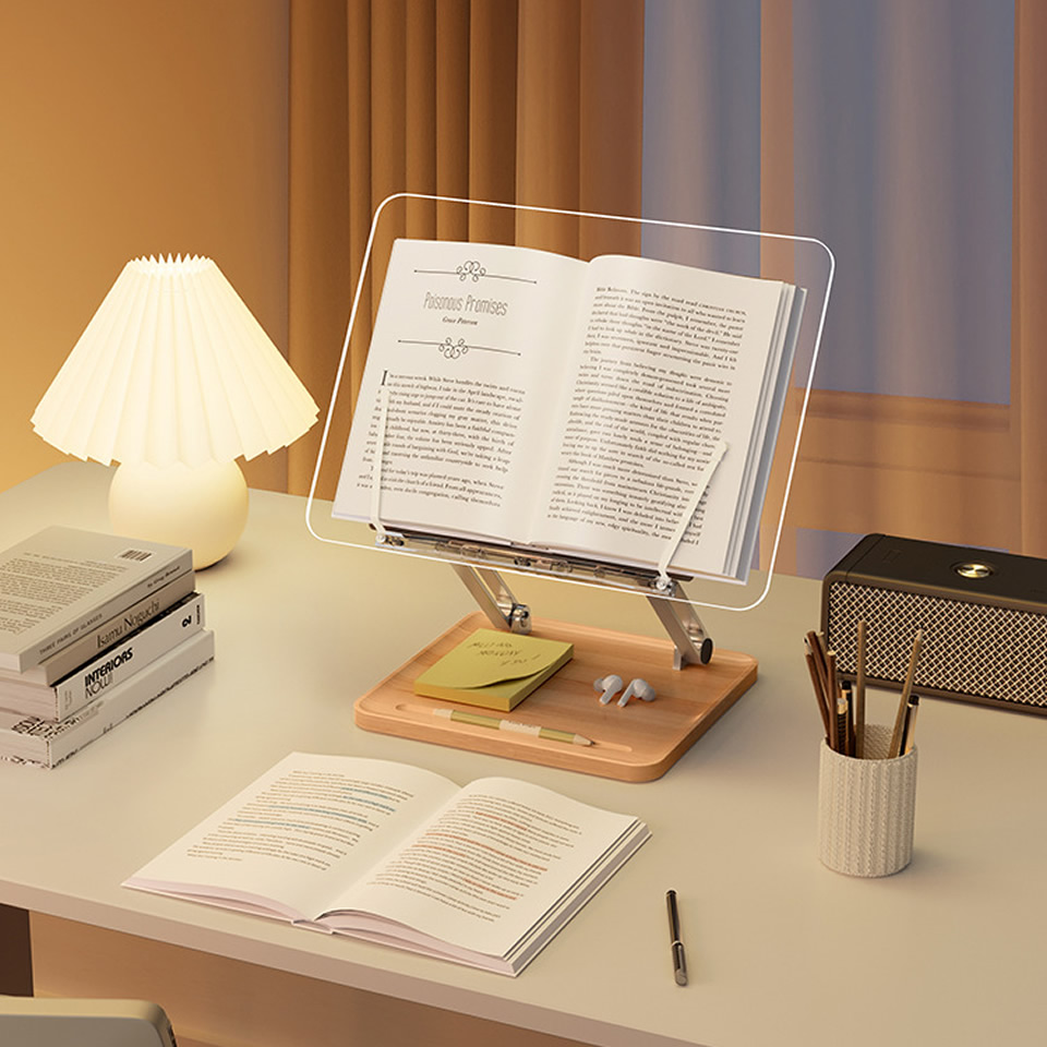 Wooden Reading Stand with Ligh - Desk Setup Pink review and price