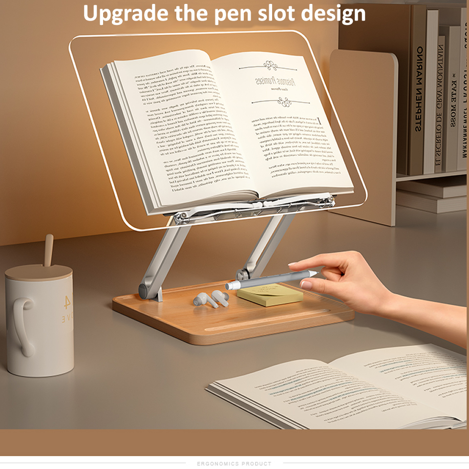 Wooden Reading Stand with Ligh - Desk Setup Pink review and price