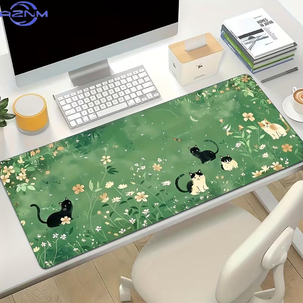 Floral Cute Cat Large Gaming M - Desk Setup For Work review and price