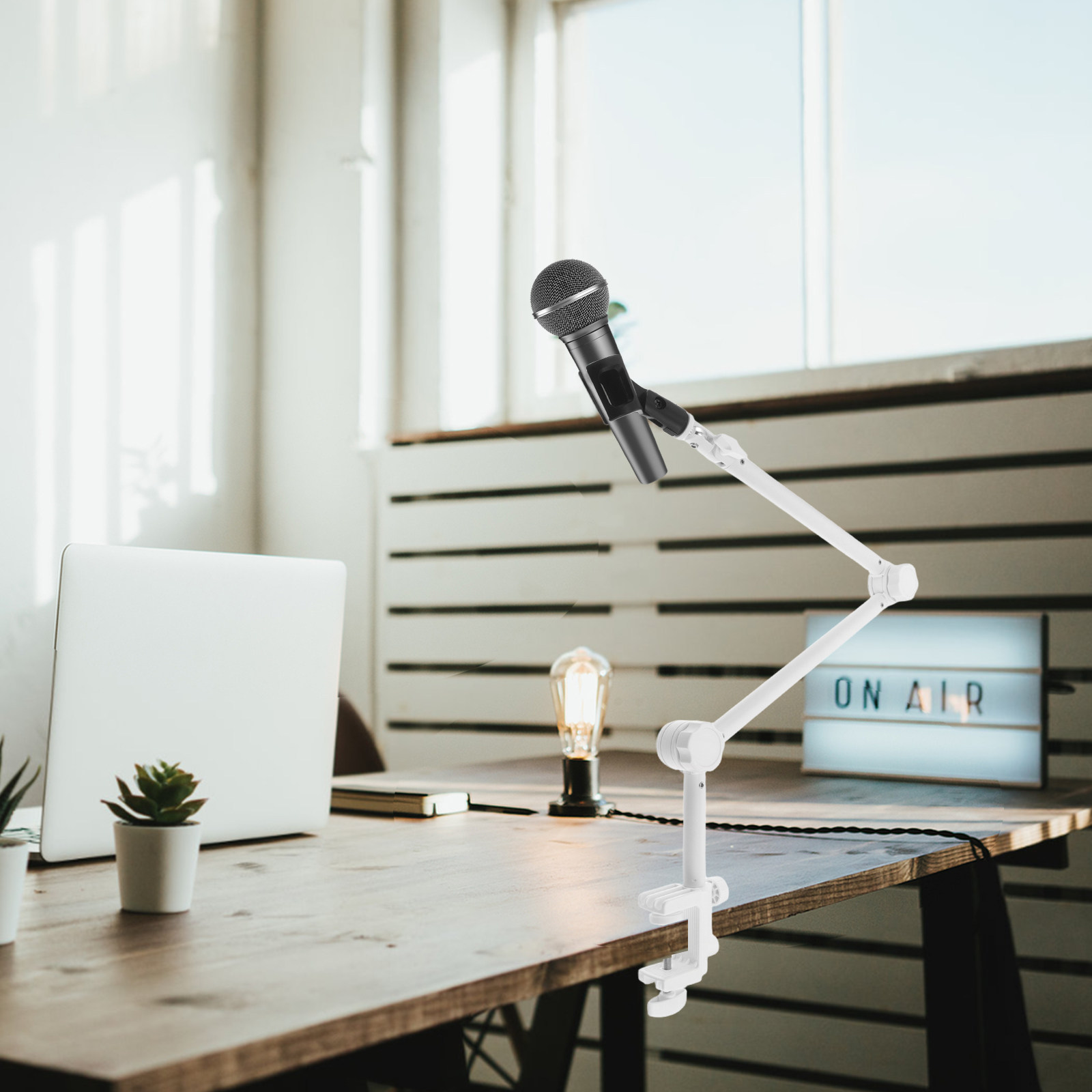 1Set Microphone Boom Arm White - Desk Setup Studio review and price