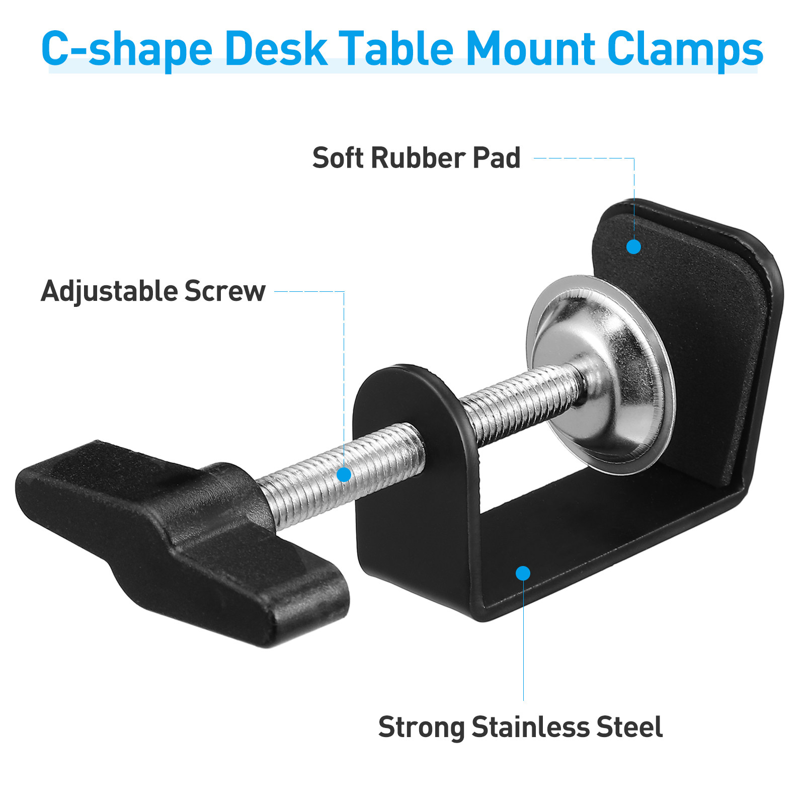 Sturdy Table Mounting C-Clamp  - Desk Setup Studio review and price