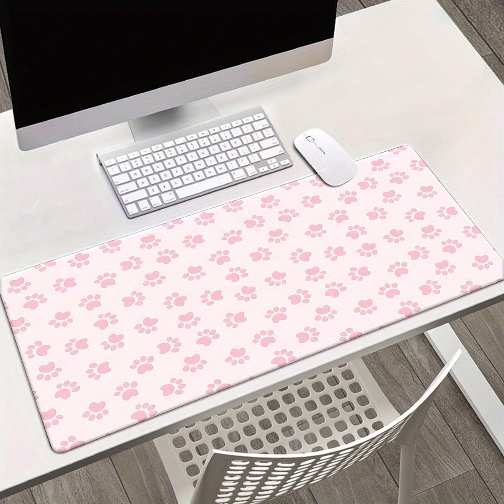 Pink Paw Print Desk Pad ，Large - Desk Setup Pink review and price