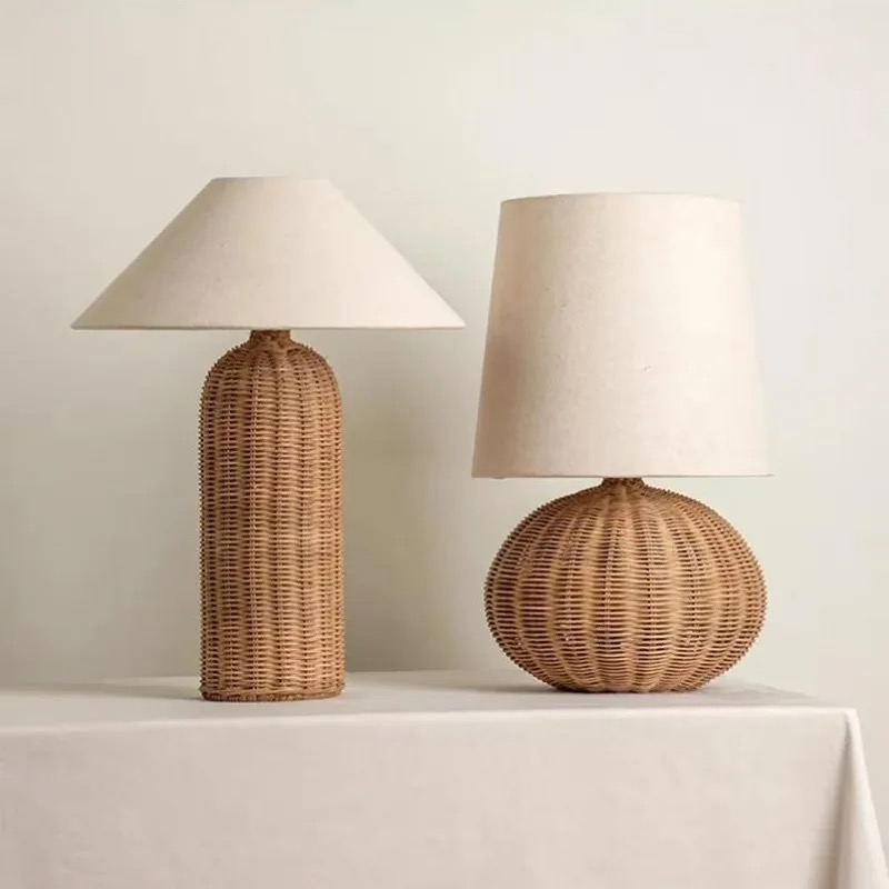 Wabi-sabi Vintage Rattan Table - Desk Setup Wallpaper review and price