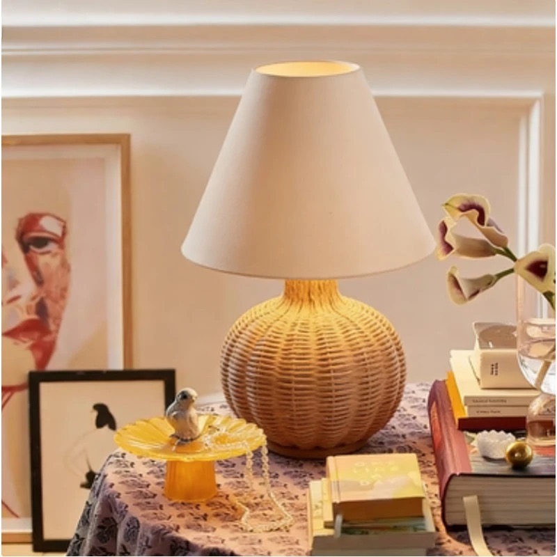 Wabi-sabi Vintage Rattan Table - Desk Setup Wallpaper review and price