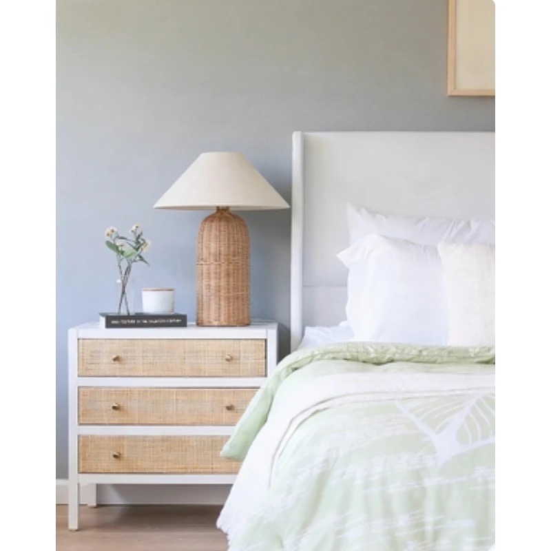 Wabi-sabi Vintage Rattan Table - Desk Setup Wallpaper review and price