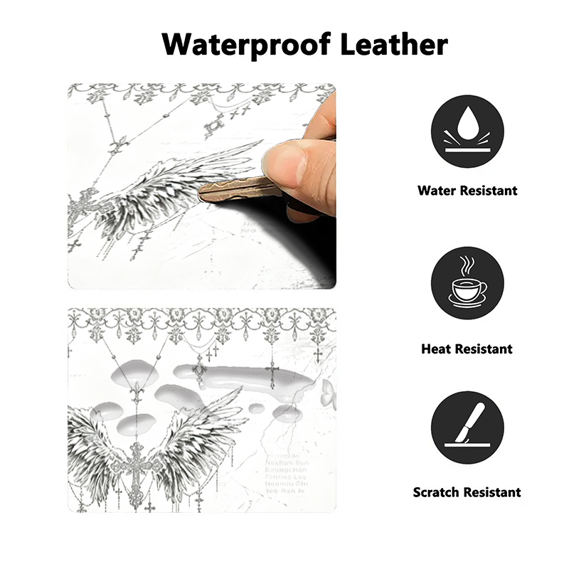 Leather Mousepad Black White A - Desk Setup Rug review and price
