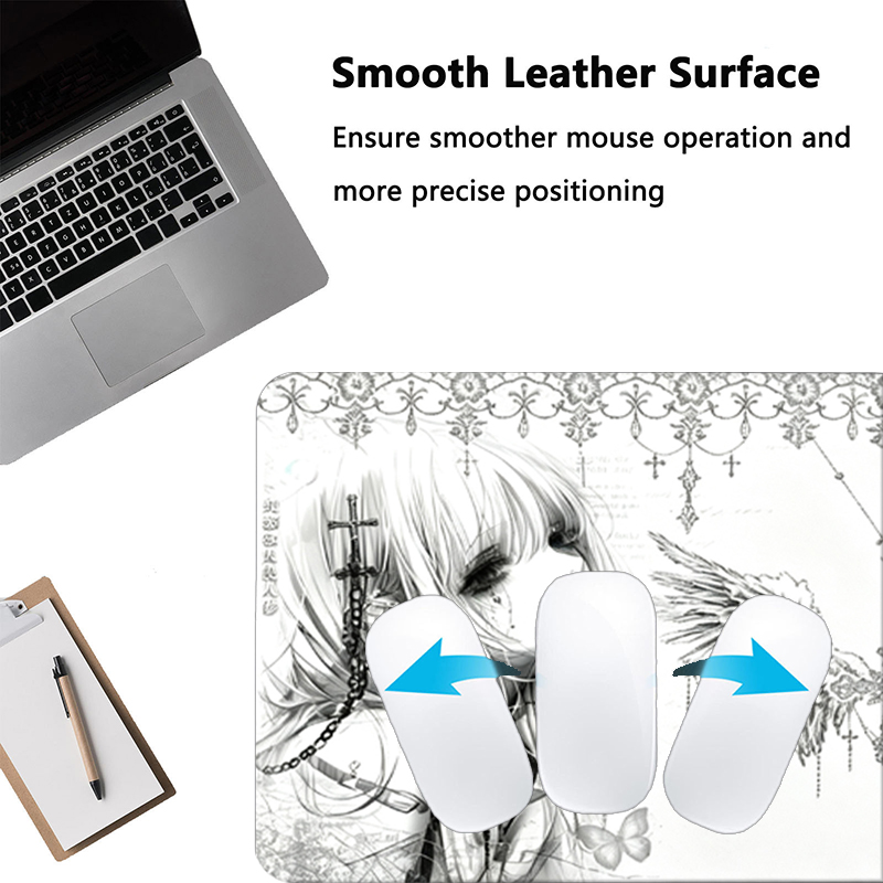 Leather Mousepad Black White A - Desk Setup Rug review and price