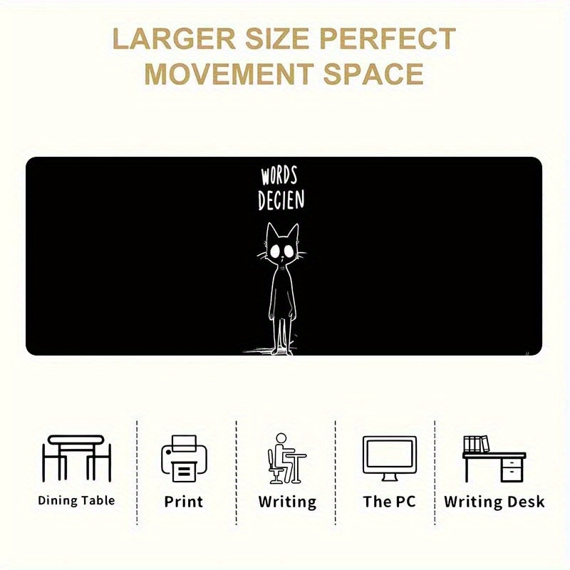 Funny Sketch Cat Words Decien  - Desk Setup For Work review and price