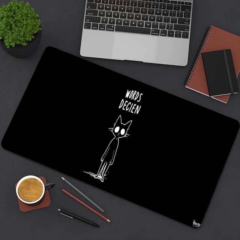 Funny Sketch Cat Words Decien  - Desk Setup For Work review and price