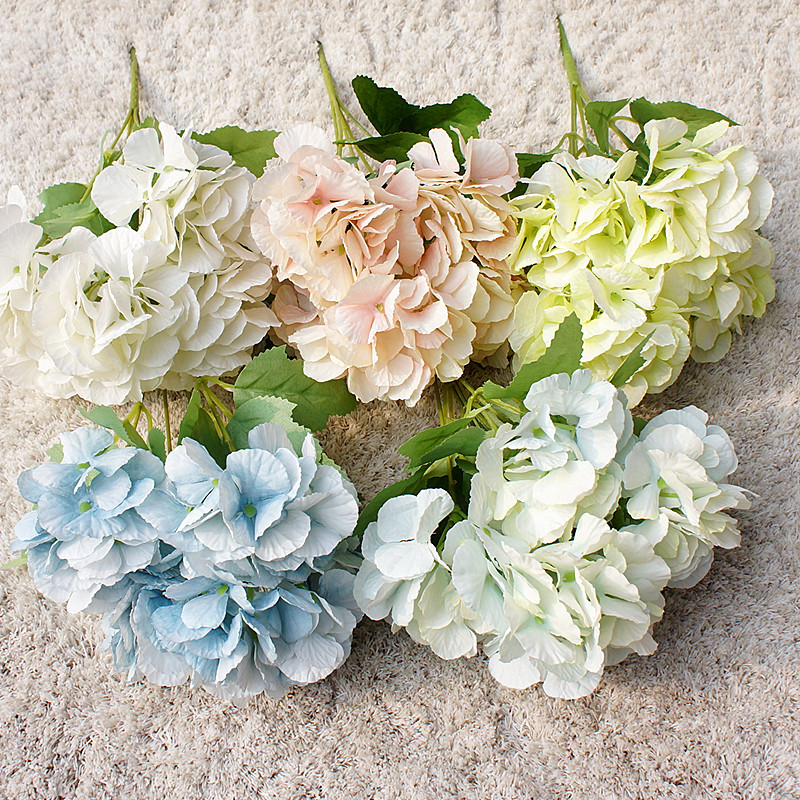 5 Heads Artificial Hydrangea F - Desk Setup Background review and price