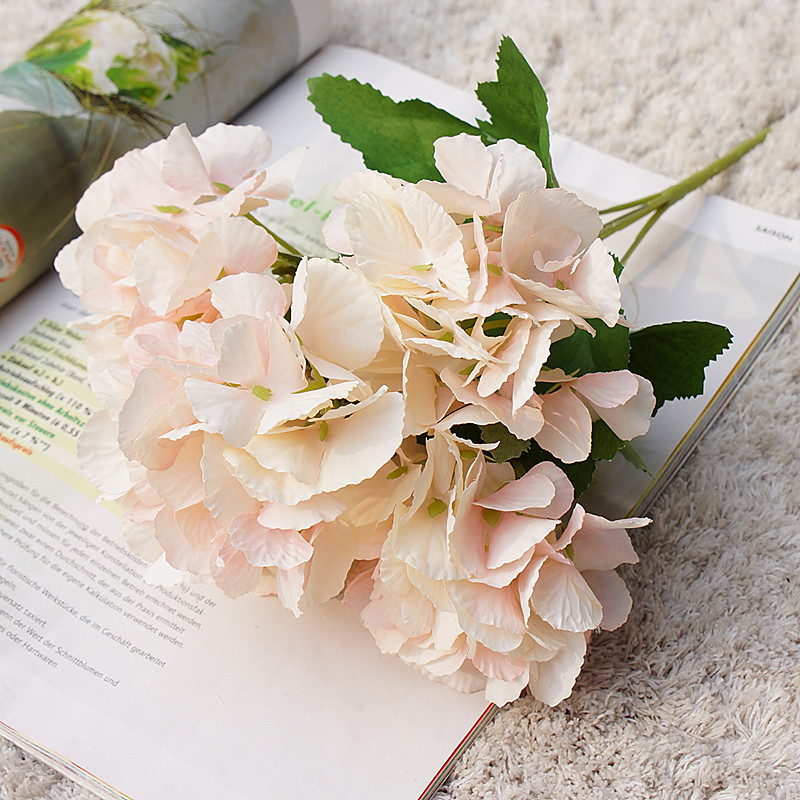5 Heads Artificial Hydrangea F - Desk Setup Background review and price